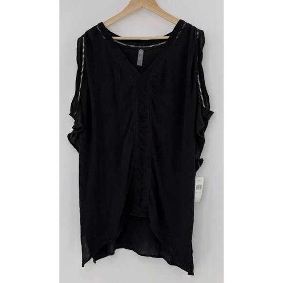 NWT Raisins Samba Ladder-Trim Split-Sleeve Caftan Cover-Up Size L Boho - Picture 1 of 11